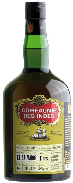 Compagnie des Indes El Salvador 11 (Cihuatan) - Single Cask 43% vol. 0,7l