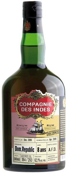 Compagnie des Indes Dom. Rep. 8 (A.F.D.) - Single Cask 62,1% vol. 0,7l